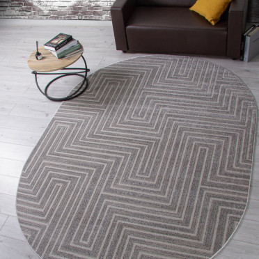 Ковер F412 - LIGHT GRAY - Овал - коллекция DIOS
