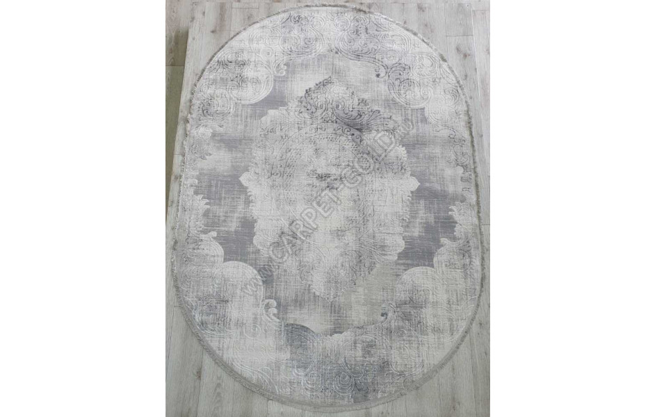 Турецкий ковер Amatis Lux 36560A OVAL GREY / GREY