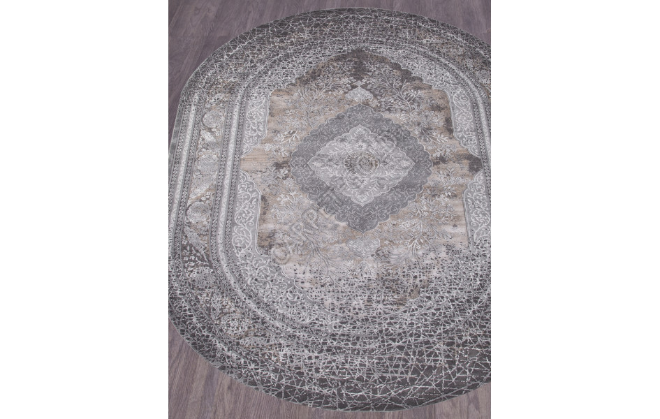 Ковер 34333 - 958 GREY / BROWN - Овал GRAND