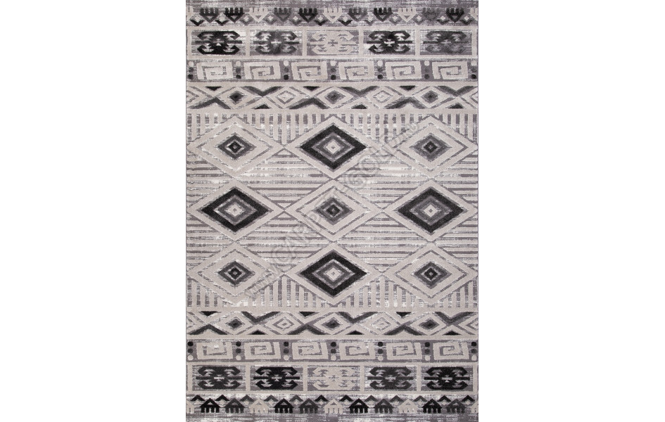 Ковер QP002 - WHITE / D.GRAY - Прямоугольник - коллекция ECLIPSE