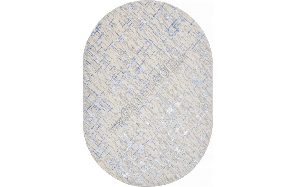 Ковер F164 - CREAM-BLUE - Овал - коллекция LIMAN