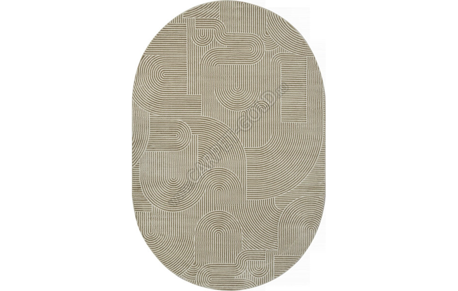Ковер E508AK - D.BEIGE / BEIGE - Овал - коллекция SIROCCO