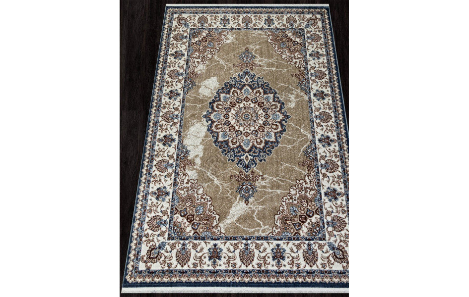 Ковер 00633A - D.BLUE FDY / BEIGE FDY - Прямоугольник - коллекция ASADU