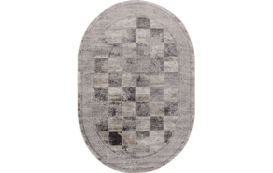 Ковер P0411 - L.GRAY / PLY A.GRI COKME - Овал - коллекция LUCCI
