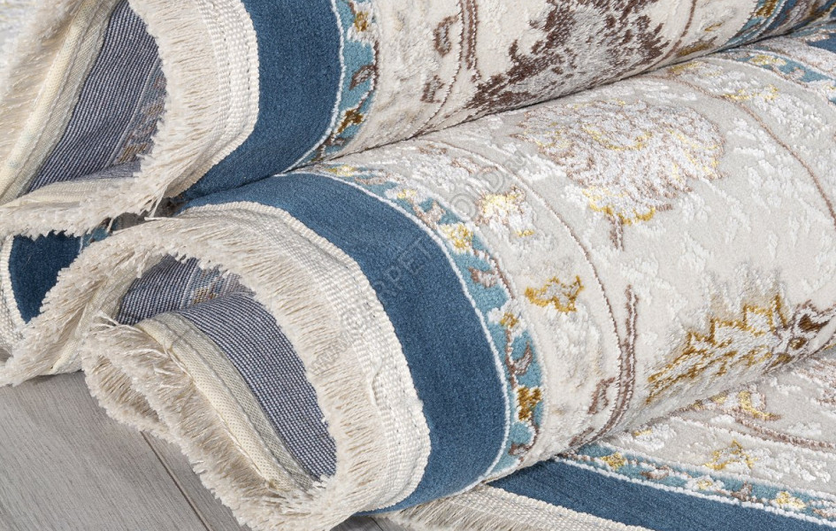 Ковер A050B - D.BLUE / CREAM - Овал - коллекция ZARINA
